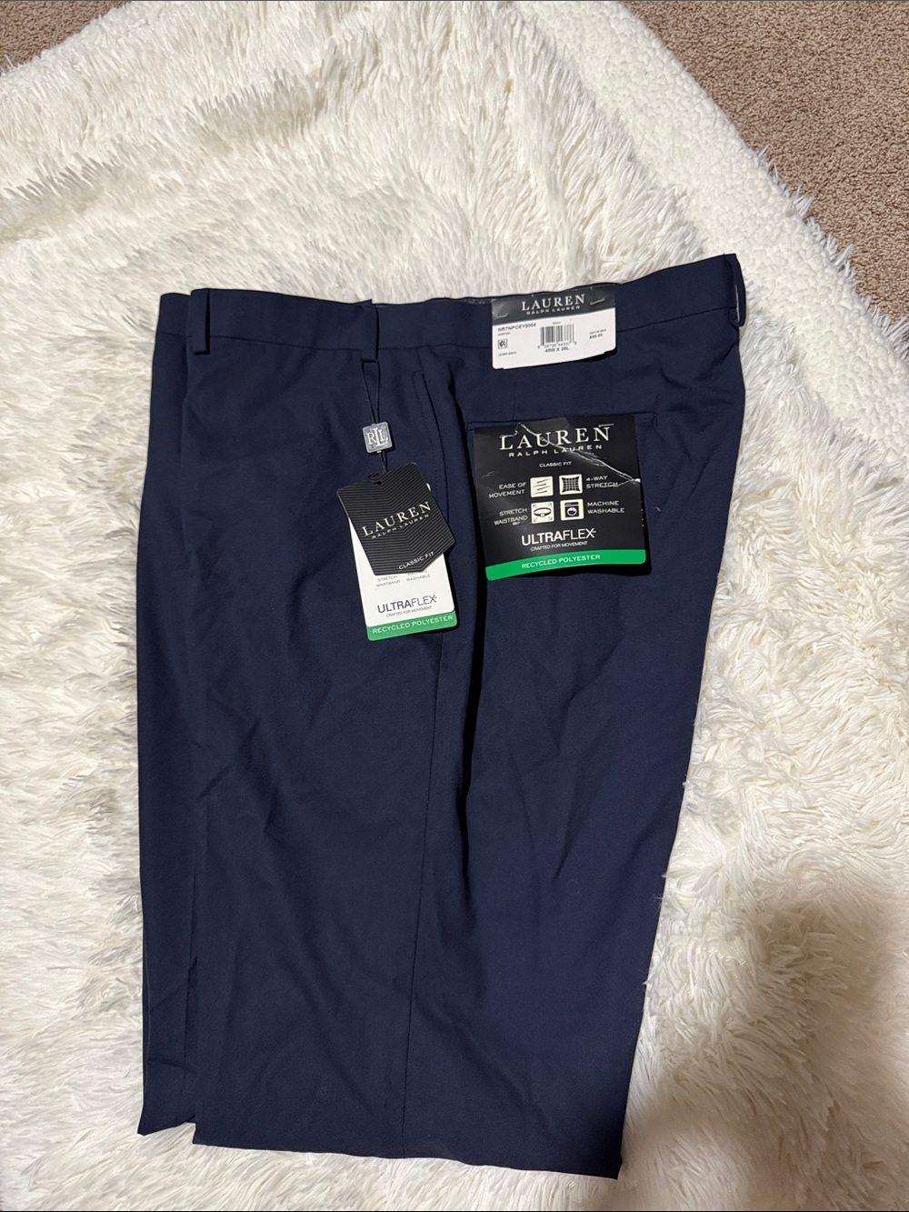 Lauren Ralph Lauren Men's Navy Dress Pants Ultraflex Stretch